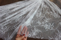 140cm Width Length Floral Embroidery Wedding Lace Fabric by the Yard