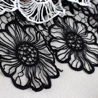 2 Yards of 30cm Width Hollow Out Cotton Sunflowers Embroidered Lace Fabric