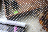 59” Width Golden and Silver Lining Embroidery Lace Fabric by The Yard