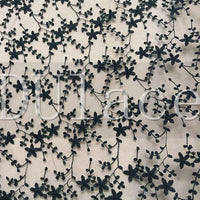 53” width Transparent Embroidery Vine Floral Lace Fabric by the Yard
