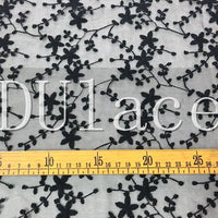 53” width Transparent Embroidery Vine Floral Lace Fabric by the Yard