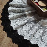 3 Yards of 8" Width Floral Embroidery Lace Fabric Mesh Lace Trim