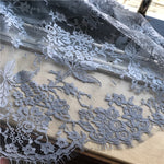 145cm Width x 145cm Length Premium Eyelash Floral Embroidery Lace Fabric