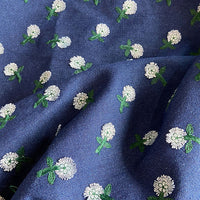 125cm Width x 95cm Length Premium 3D Flower Embroidery Cotton Linen Fabric