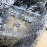 145cm Width x 145cm Length Premium Eyelash Floral Embroidery Lace Fabric