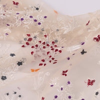 130cm Width x 95cm Length Premium Botanical Branch Floral and Butterfly Embroidery Lace Fabric
