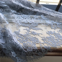 145cm Width x 145cm Length Premium Eyelash Floral Embroidery Lace Fabric