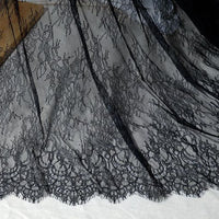 150cm Width Premium Little Bone Lace Floral Embroidery Eyelash Lace Fabric