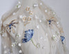 130cm Width x 95cm Length Premium Floral Embroidery Tulle Lace Fabric