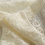 150cm Width x 95cm Length Premium Sequins Floral Embroidery Bone Lace Fabric