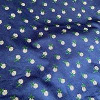 125cm Width x 95cm Length Premium 3D Flower Embroidery Cotton Linen Fabric