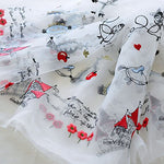 52" Width Princess and Castle 3D Embroidered Organza Lace Fabric by the Yard