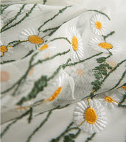 150cm 幅枝デイジー花の刺繍レース生地ヤード