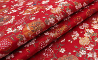 70cm Width x 95cm Length Premium Jacquard Floral Embroidery Brocade Fabric Kimono Fabric