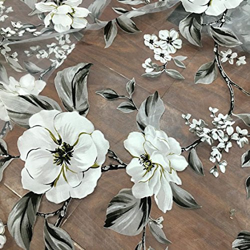 55 Width Organza Vintage Botanical Floral Print Fabric by the Yard – iriz  Lace