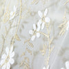 49” Width 3D Golden Thread Micro Fibre Floral Embroidery Lace Fabric by the Yard