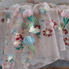 130cm Width x 95cm Premium Soft Colorful Flower Water Soluble Embroidery Lace Fabric