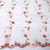 Premium Rose Embroidered Organza Lace Floral Fabric- By the Yard