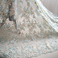 135cm Width x 95cm Length Bridal Wedding Lace Floral Embroidery Lace  Fabric