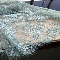 145cm Width x 145cm Length Premium Eyelash Floral Embroidery Lace Fabric
