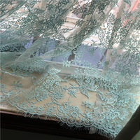 145cm Width x 145cm Length Premium Eyelash Floral Embroidery Lace Fabric