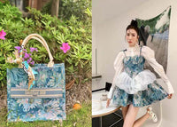 150cm Width x 95cm Length Premium Van Gogh Oil Painting Style Floral Jacquard Fabric