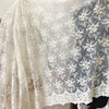 53” Width Classical Symetrical Branch Flowers Embroidered Lace Fabric by The Yard Off-White