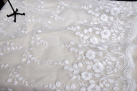 51" Width Floral Branches Embroidery Lace Fabric by the Yard