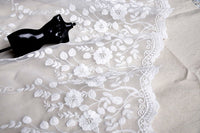 51" Width Floral Branches Embroidery Lace Fabric by the Yard