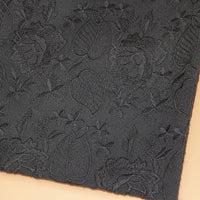 135cm Width x 90cm Length Premium Flower and Leaf Embroidery Cotton Fabric