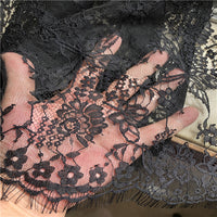 145cm Width x 145cm Length Premium Eyelash Floral Embroidery Lace Fabric