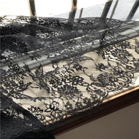 145cm Width x 145cm Length Premium Eyelash Floral Embroidery Lace Fabric