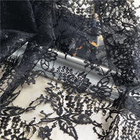 145cm Width x 145cm Length Premium Eyelash Floral Embroidery Lace Fabric