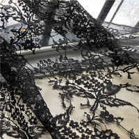 145cm Width x 145cm Length Premium Eyelash Floral Embroidery Lace Fabric