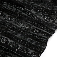 150cm Width x 95cm Length Premium Sequins Floral Embroidery Bone Lace Fabric