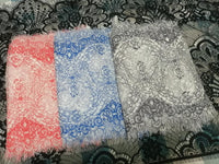 25cm Width x 300cm Length  Premium Royal Eyelash Floral Embroidery Lace Fabric Trim