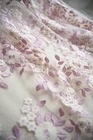 135cm Width x 95cm Length Bridal Wedding Lace Floral Embroidery Lace  Fabric