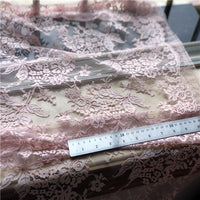 145cm Width x 145cm Length Premium Eyelash Floral Embroidery Lace Fabric