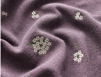 150cm Width x 95cm Length Premium Floral Embroidery Autumn and Winter Soft Woolen Coat Fabric