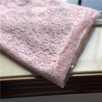 145cm Width x 145cm Length Premium Eyelash Floral Embroidery Lace Fabric