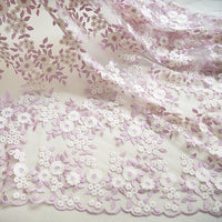 135cm Width x 95cm Length Bridal Wedding Lace Floral Embroidery Lace  Fabric