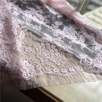145cm Width x 145cm Length Premium Eyelash Floral Embroidery Lace Fabric