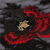 赤いケシ/牡丹の花の刺繍の花のレースの生地 51"ヤードの幅