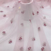 135cm Width Rose Floral Embroidery Tulle Lace Fabric by the Yard