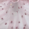 135cm Width Rose Floral Embroidery Tulle Lace Fabric by the Yard