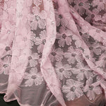 125cm Width x 95cm Length Premium Sequin 3D Abstract Poppy Floral Embroidery Lace Fabric