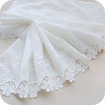 16” Width Retro Flower Border Floral Embroidery Cotton Fabric by the Yard