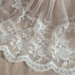 3 Yards of 20cm Width Retro Floral Embroidered Mesh Lace Fabric Trim