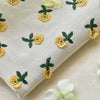 125cm Width x 95cm Length Premium 3D Flower Embroidery Cotton Linen Fabric