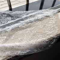 145cm Width x 145cm Length Premium Eyelash Floral Embroidery Lace Fabric